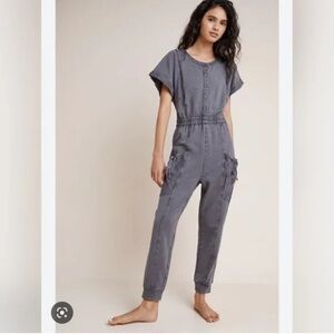 Anthropologie Charcoal Gray‎ Jumpsuit